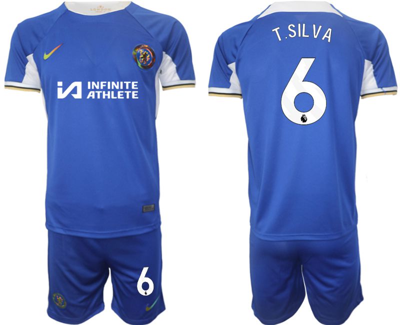 Men 2023-2024 Club Chelsea FC home blue #6 Soccer Jersey